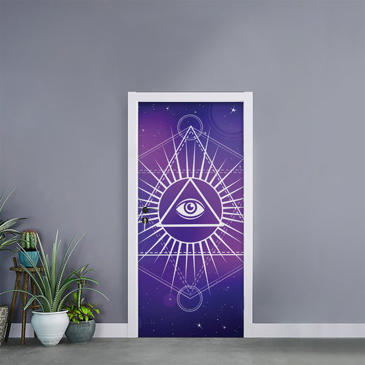 Galaxy Eye of Providence Print Door Sticker