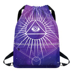 Galaxy Eye of Providence Print Drawstring Backpack