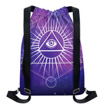 Galaxy Eye of Providence Print Drawstring Backpack