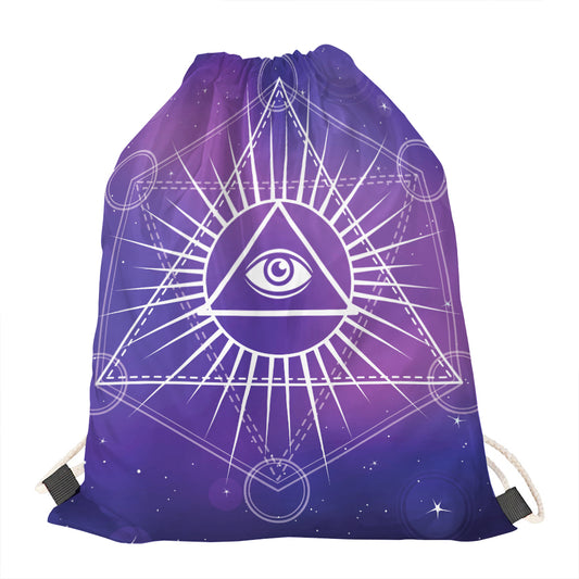 Galaxy Eye of Providence Print Drawstring Bag