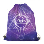 Galaxy Eye of Providence Print Drawstring Bag