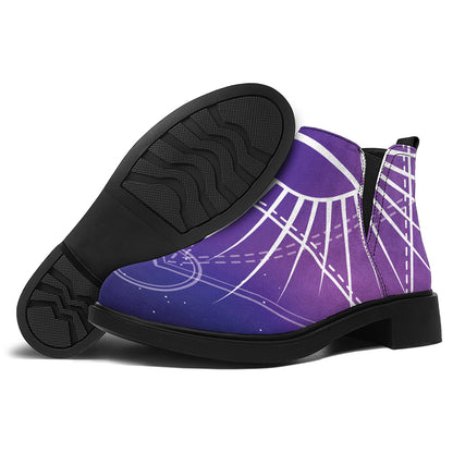 Galaxy Eye of Providence Print Flat Ankle Boots