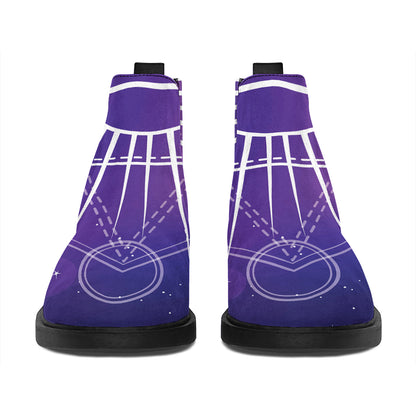 Galaxy Eye of Providence Print Flat Ankle Boots
