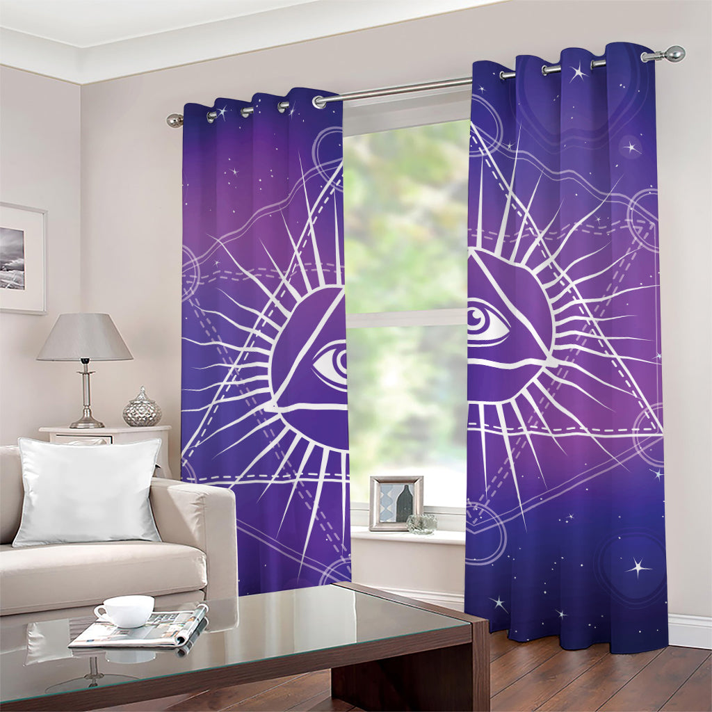 Galaxy Eye of Providence Print Grommet Curtains