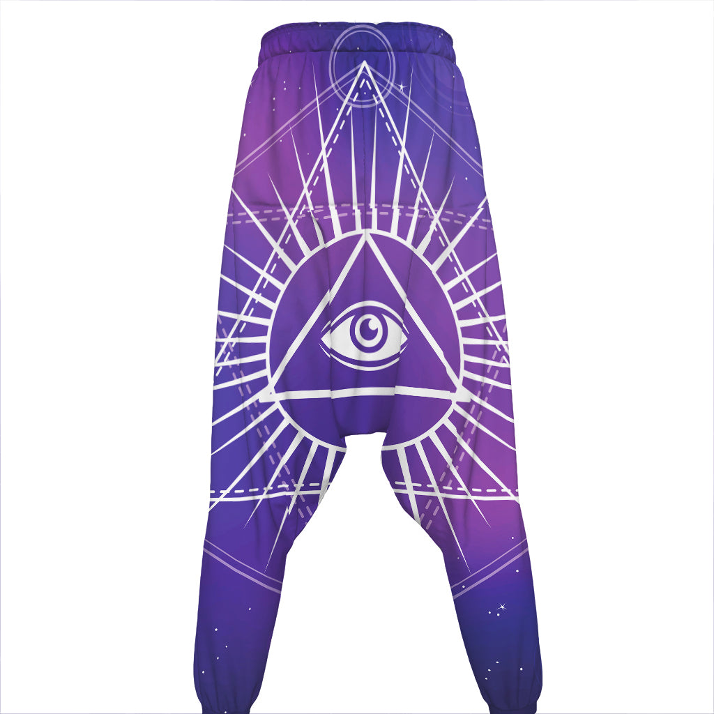Galaxy Eye of Providence Print Hammer Pants