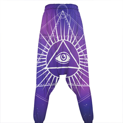 Galaxy Eye of Providence Print Hammer Pants