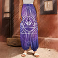 Galaxy Eye of Providence Print Harem Pants