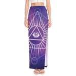 Galaxy Eye of Providence Print High Slit Maxi Skirt