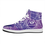 Galaxy Eye of Providence Print High Top Leather Sneakers