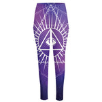 Galaxy Eye of Providence Print High-Waisted Pocket Leggings