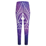 Galaxy Eye of Providence Print High-Waisted Pocket Leggings