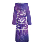 Galaxy Eye of Providence Print Hooded Bathrobe