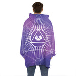 Galaxy Eye of Providence Print Hoodie Blanket