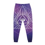 Galaxy Eye of Providence Print Jogger Pants