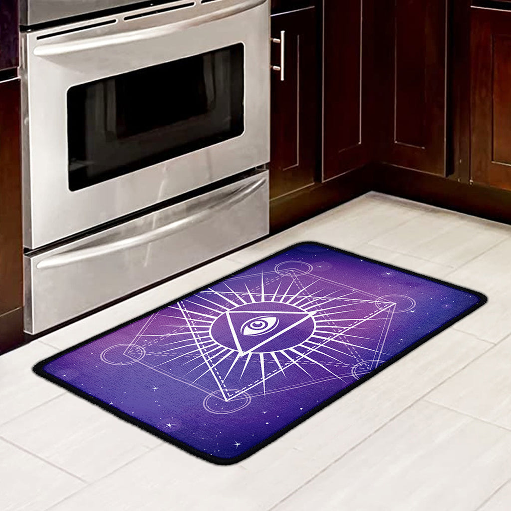 Galaxy Eye of Providence Print Kitchen Mat