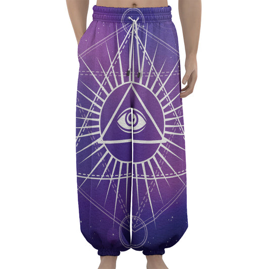 Galaxy Eye of Providence Print Lantern Pants