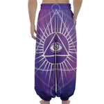 Galaxy Eye of Providence Print Lantern Pants