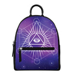Galaxy Eye of Providence Print Leather Backpack