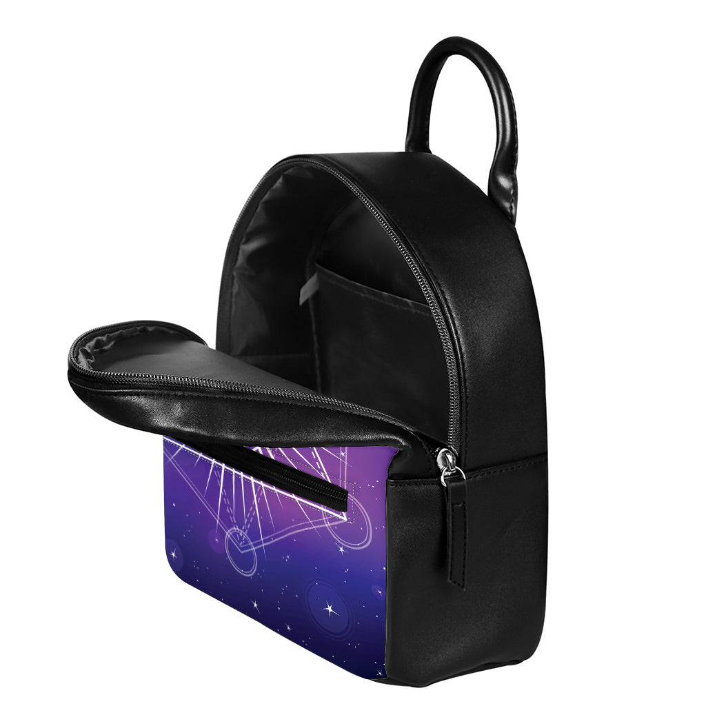 Galaxy Eye of Providence Print Leather Backpack