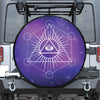 Galaxy Eye of Providence Print Leather Spare Tire Cover