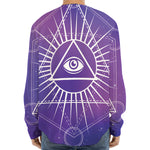 Galaxy Eye of Providence Print Long Sleeve Baseball Jersey