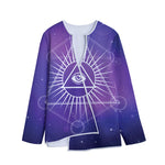 Galaxy Eye of Providence Print Long Sleeve Short Coat