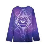 Galaxy Eye of Providence Print Long Sleeve Short Coat