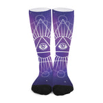 Galaxy Eye of Providence Print Long Socks