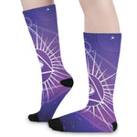 Galaxy Eye of Providence Print Long Socks