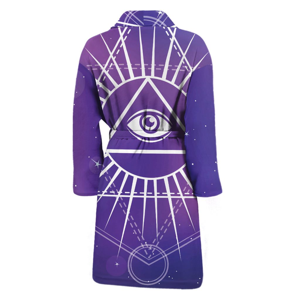 Galaxy Eye of Providence Print Men's Bathrobe