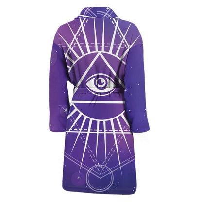 Galaxy Eye of Providence Print Men's Bathrobe