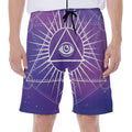 Galaxy Eye of Providence Print Men's Beach Shorts