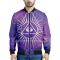 Galaxy Eye of Providence Print Men's Bomber Jacket