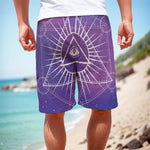 Galaxy Eye of Providence Print Men's Cargo Shorts
