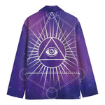 Galaxy Eye of Providence Print Men's Cotton Blazer