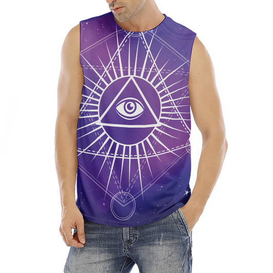 Galaxy Eye of Providence Print Men's Fitness Tank Top