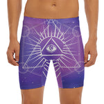 Galaxy Eye of Providence Print Men's Long Boxer Briefs