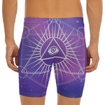 Galaxy Eye of Providence Print Men's Long Boxer Briefs