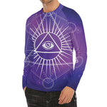Galaxy Eye of Providence Print Men's Long Sleeve Rash Guard