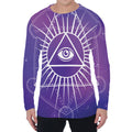 Galaxy Eye of Providence Print Men's Long Sleeve T-Shirt