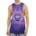 Galaxy Eye of Providence Print Men's Muscle Tank Top