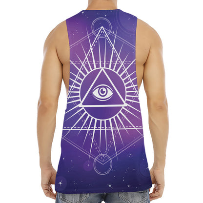 Galaxy Eye of Providence Print Men's Muscle Tank Top