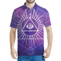 Galaxy Eye of Providence Print Men's Polo Shirt