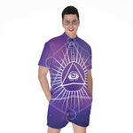 Galaxy Eye of Providence Print Men's Rompers