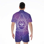 Galaxy Eye of Providence Print Men's Rompers