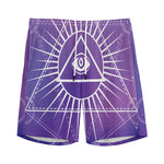 Galaxy Eye of Providence Print Men's Sports Shorts