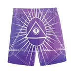 Galaxy Eye of Providence Print Men's Sports Shorts