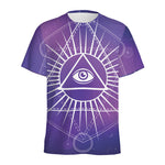 Galaxy Eye of Providence Print Men's Sports T-Shirt
