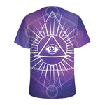 Galaxy Eye of Providence Print Men's Sports T-Shirt