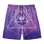 Galaxy Eye of Providence Print Men's Swim Trunks